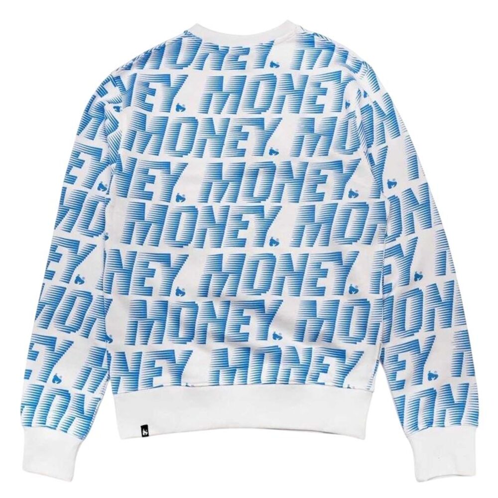 Money Unisex Adult Zoom Ape Cotton Crew Neck Sweatshirt / White